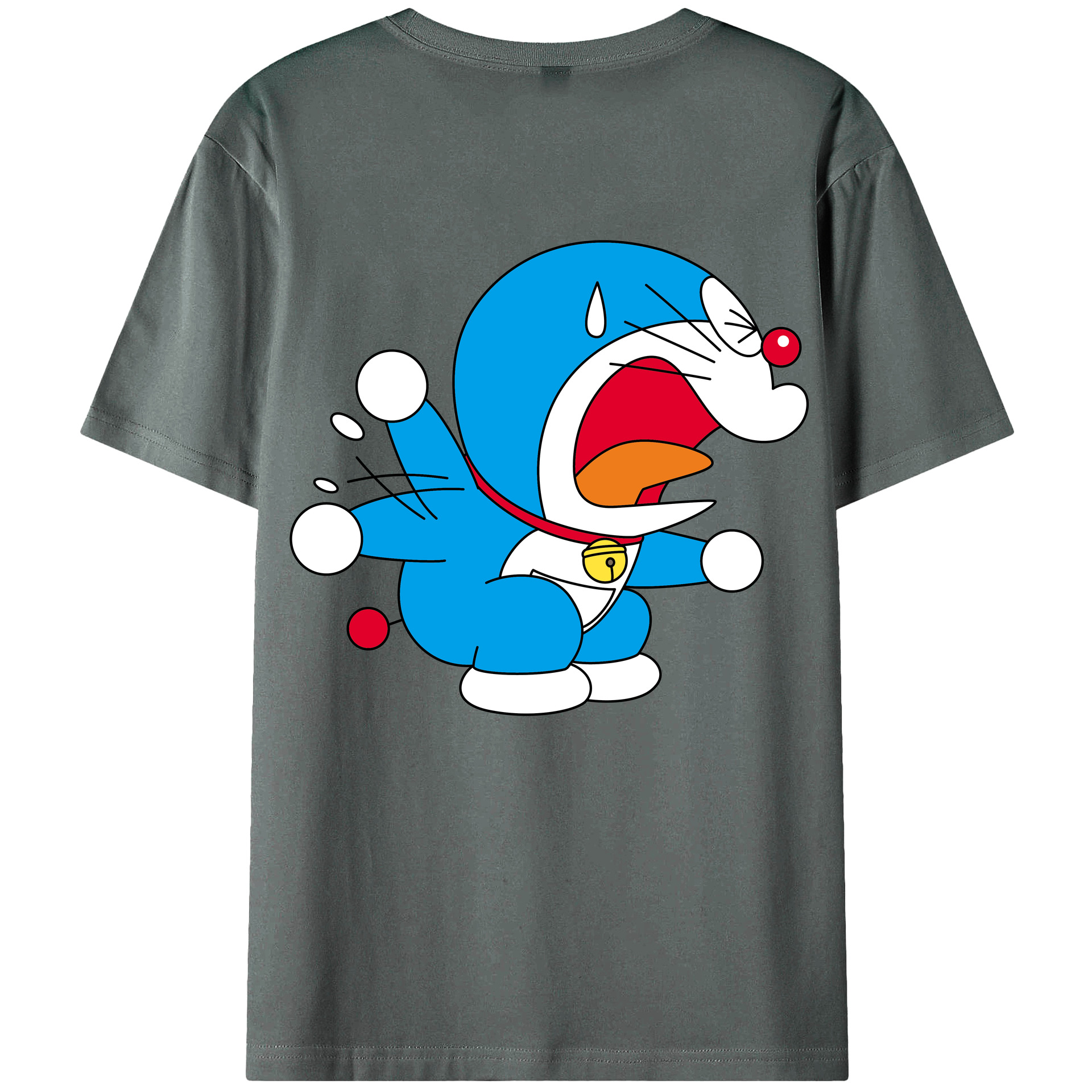 （画像用） ドラえもん Doraemon 綿100％ メンズ半袖Tシャツ（バックプリント） 通気性